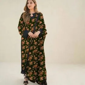 Forest Green Floral Lawn 3 Piece Suit